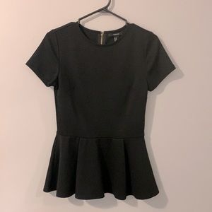 Tailored Peplum Top (Black/M)